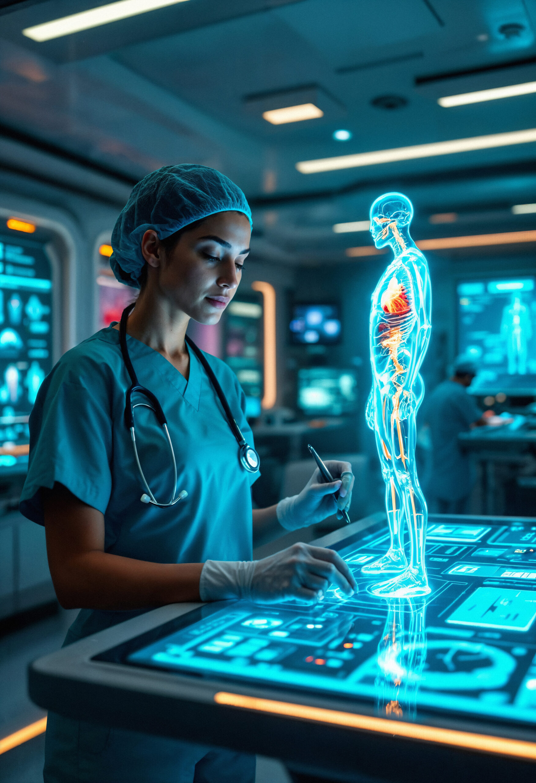 Futuristic technology hologram interface