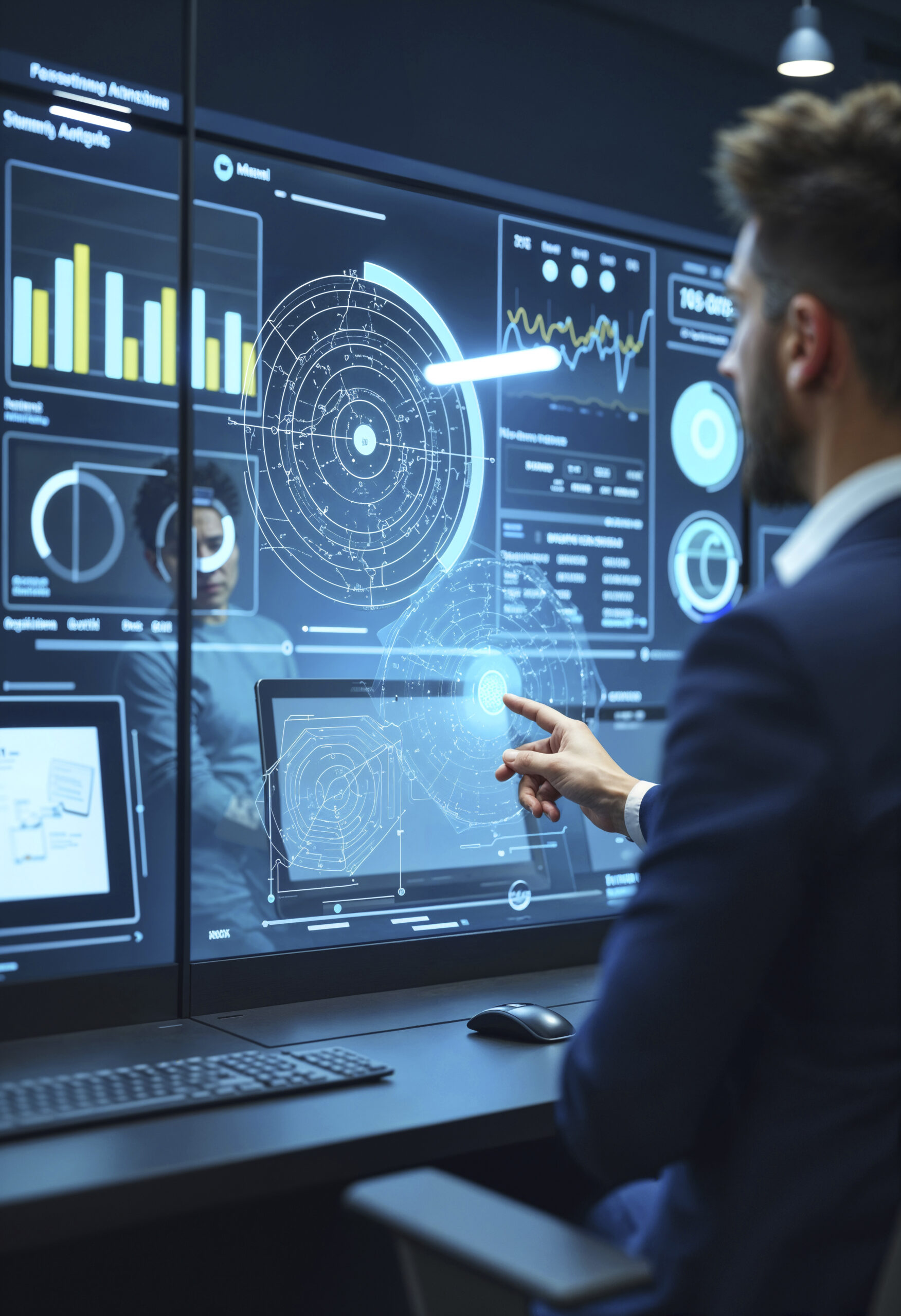 Futuristic technology concept with a digital network
