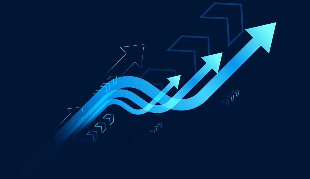 Rising growth arrows representing scalable performance